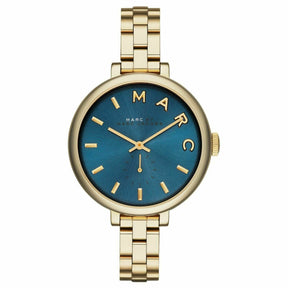 Ladies / Womens Sally Blue Dial Gold-Tone Marc Jacobs Designer Watch MBM3366