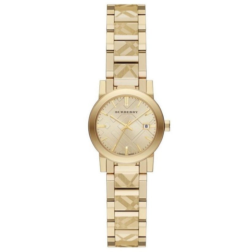 Burberry Ladies Watch The City Engraved Check Gold BU9234 RealWatch™