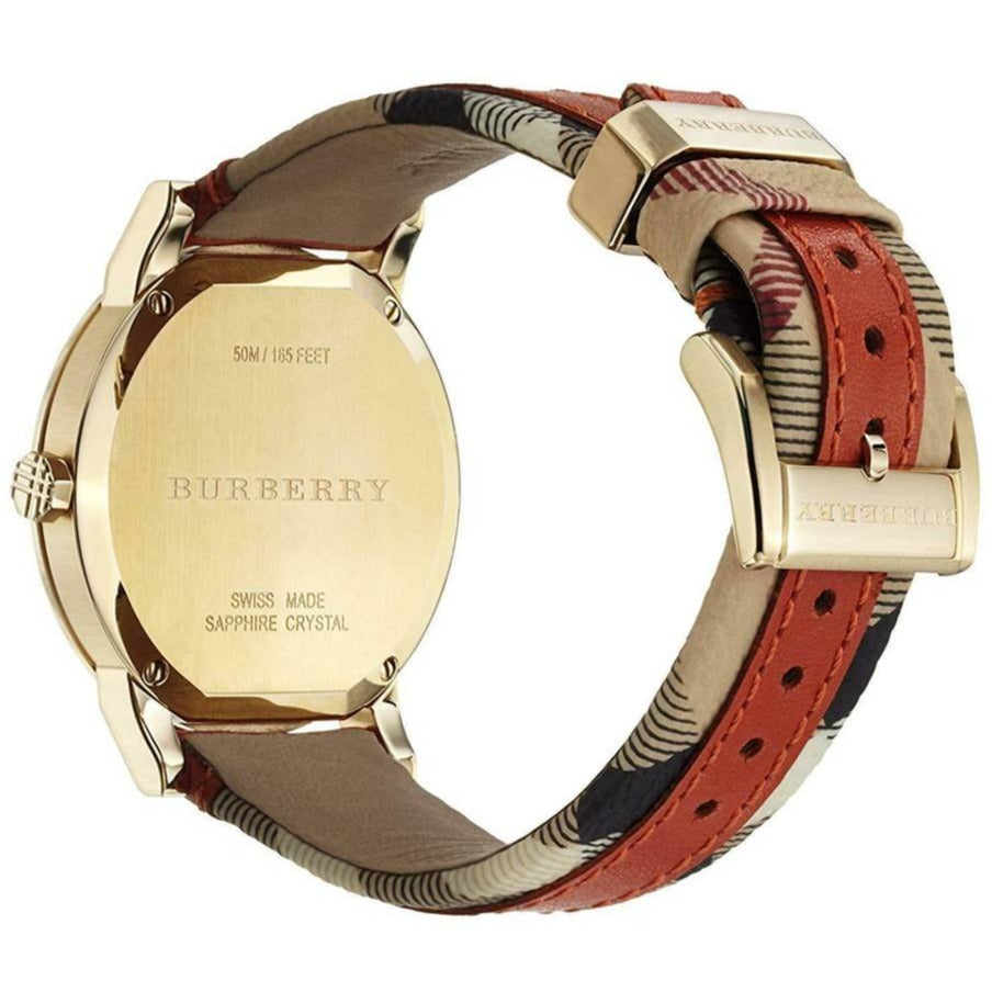 Burberry Ladies The City Check Champagne Watch BU9016