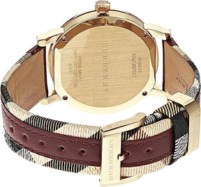 Burberry Ladies The City Check Champagne Watch BU9017