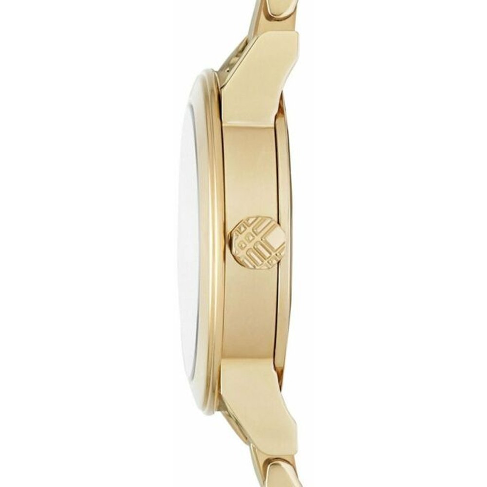 Burberry Ladies The City Engraved Check Gold Watch BU9234