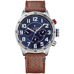 Mens / Gents Trent Brown Leather Strap Tommy Hilfiger Designer Watch 1791066