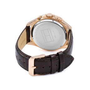 Mens / Gents Luke Brown Leather Chronograph Tommy Hilfiger Designer Watch 1791118