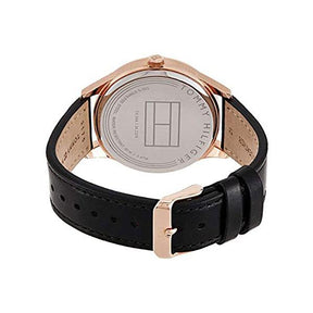 Mens / Gents Damon Black Leather Strap Tommy Hilfiger Designer Watch 1791419