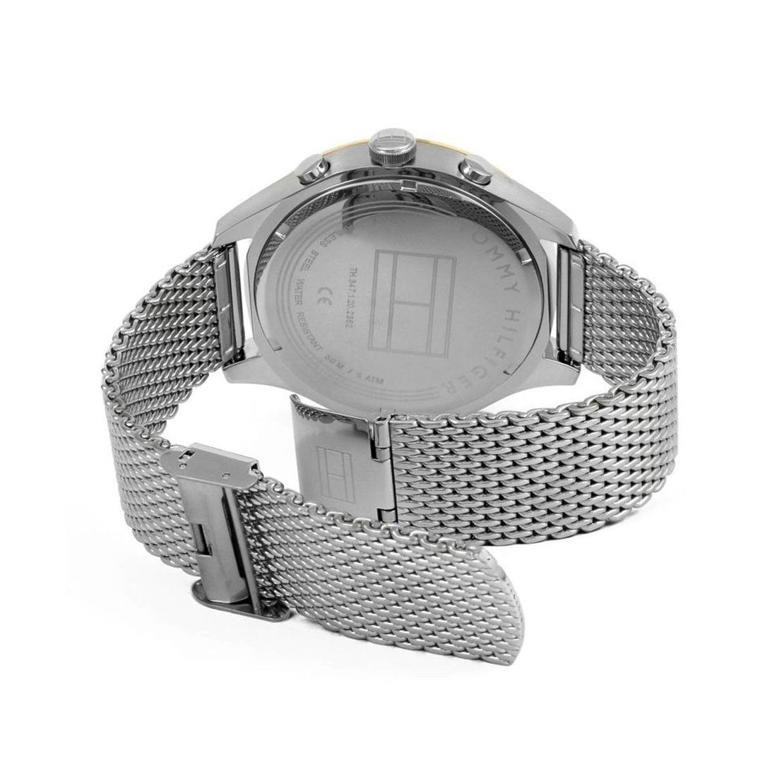 Mens / Gents Gavin Silver Mesh Chronograph Tommy Hilfiger Designer Watch 1791466