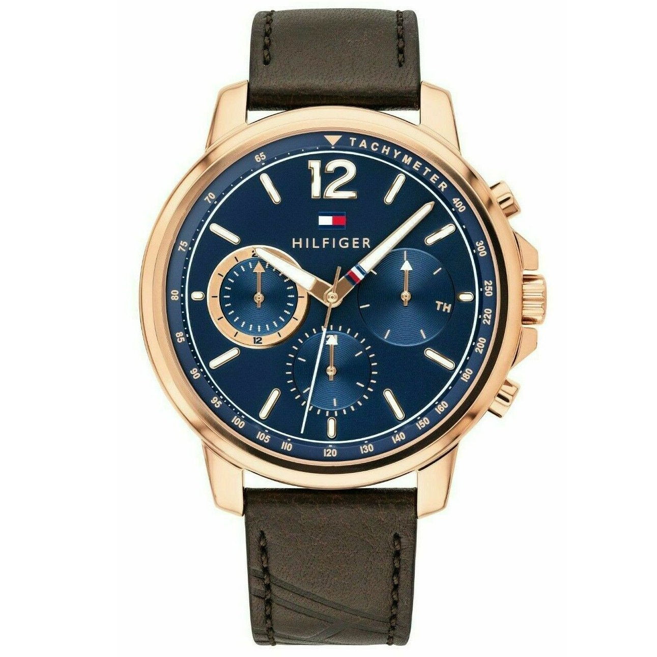 Mens Gold Strap Chronograph Tommy Hilfiger Watch 1791532