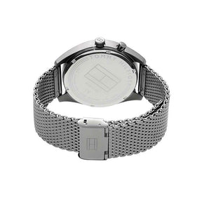 Mens / Gents Deacan Gunmetal Grey Mesh Strap Chronograph Tommy Hilfiger Designer Watch 1791546