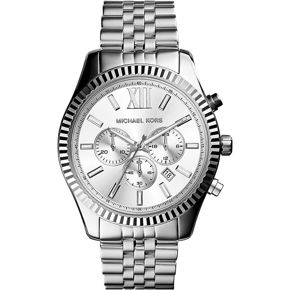 Michael Kors Men's Lexington Chronograph Silver Watch MK8405