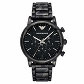 Mens / Gents Luigi Black Stainless Steel Chronograph Emporio Armani Designer Watch AR11045