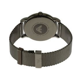 Mens / Gents Gunmetal Grey Mesh Bracelet Strap Emporio Armani Designer Watch AR11053