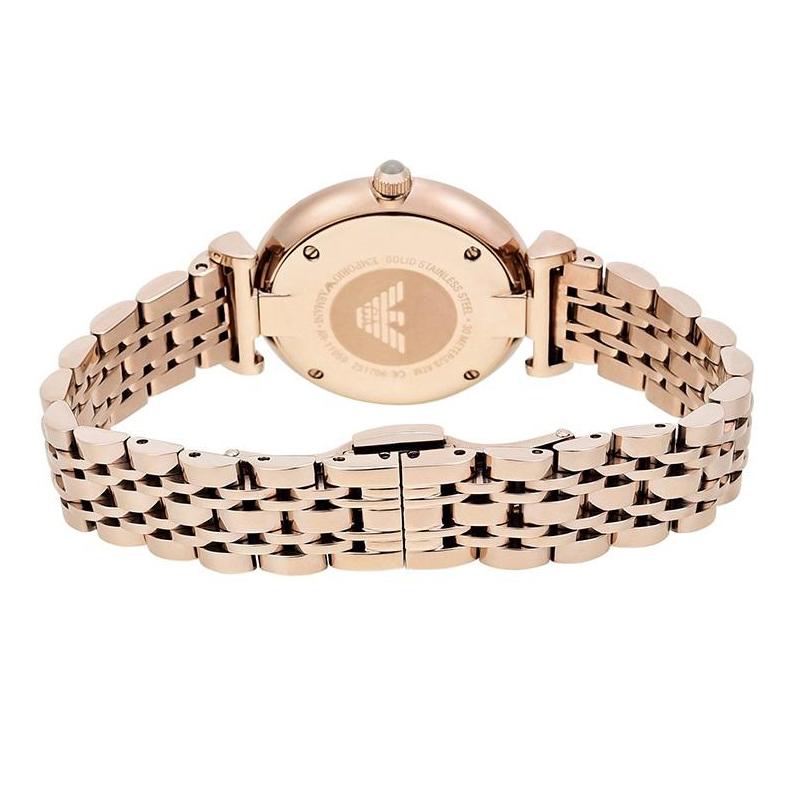 Ladies / Womens Rose Gold Stainless Steel Emporio Armani Designer Watch AR11059