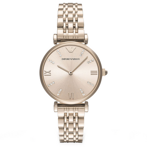 Ladies / Womens Rose Gold Stainless Steel Emporio Armani Designer Watch AR11059
