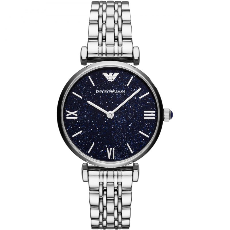 Ladies Dark Blue Stainless Steel Emporio Armani Watch AR11091