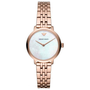 Ladies / Womens Rose Gold Stainless Steel Designer Emporio Armani Designer Watch AR11158