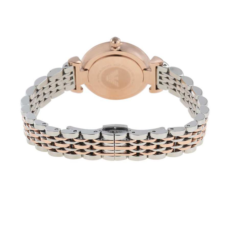 Ladies / Womens Silver & Rose Gold Stainless Steel Emporio Armani Designer Watch AR11223