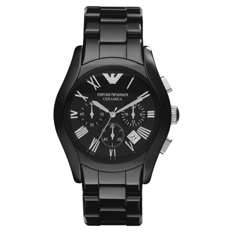 Mens / Gents Black Ceramic Chronograph Emporio Armani Designer Watch AR1400