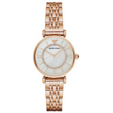 Ladies / Womens Rose Gold Metal Bracelet Stainless Steel Emporio Armani Designer Watch AR1909