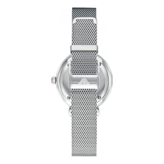 Ladies / Womens Mother Of Pearl Dial Silver Stainless Steel Mesh Emporio Armani Designer Watch AR1955