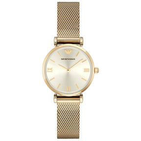 Ladies / Womens Gold Slim Mesh Designer Emporio Armani Designer Watch AR1957