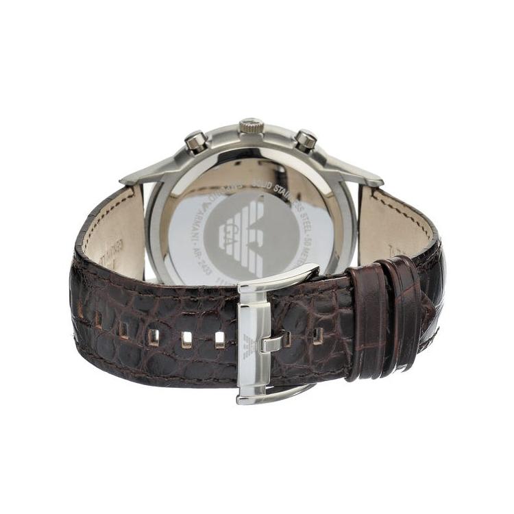 Mens Brown Leather Chronograph Emporio Armani Watch AR2433
