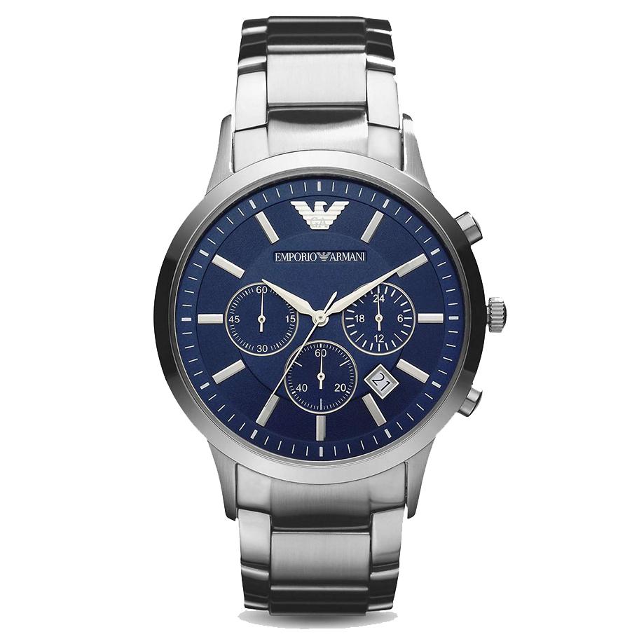 Mens Blue Dial Stainless Steel Chronograph Emporio Armani Watch AR2448