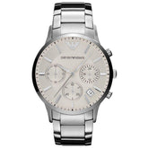 Mens Silver Stainless Steel Chronograph Emporio Armani Watch AR2458