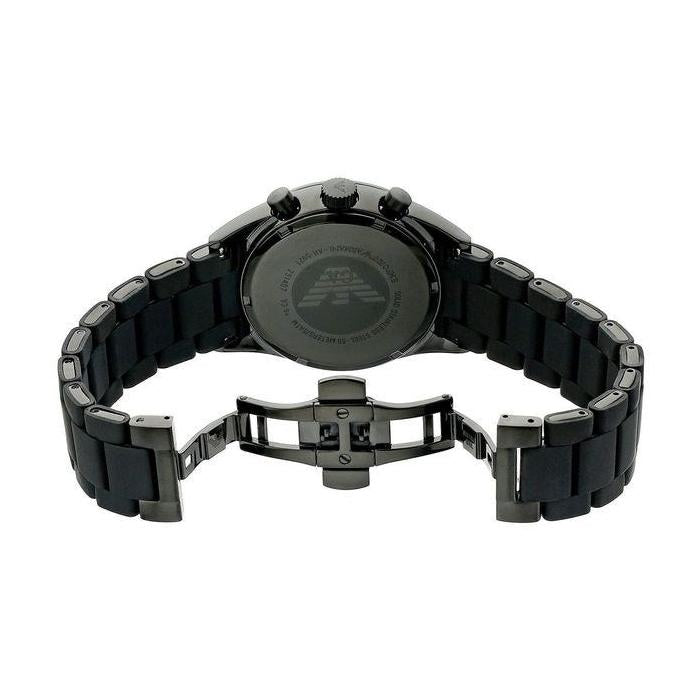 Mens / Gents Black & Blue Silicon Chronograph Emporio Armani Designer Watch AR5921