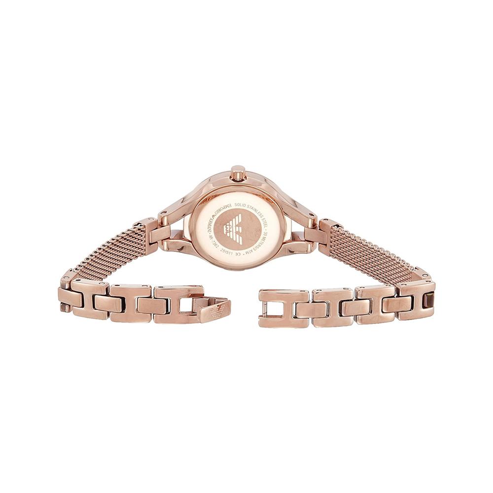 Ladies / Womens Rose Gold Stainless Steel Bracelet Emporio Armani Designer Watch AR7362