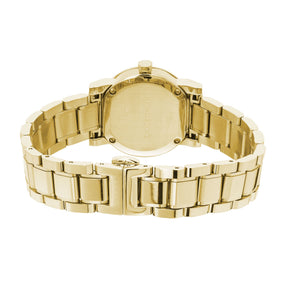 Ladies / Womens Gold Ion Plated Stainless Steel Burberry Bracelet Designer Watch BU9203