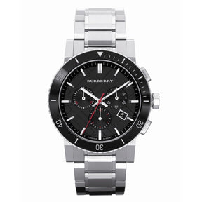 Mens / Gents Silver Stainless Steel Chronograph Burberry Designer Watch BU9380