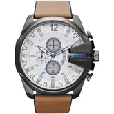 Mens / Gents Mega Chief Chronograph Brown Leather Strap Diesel Designer Watch DZ4280