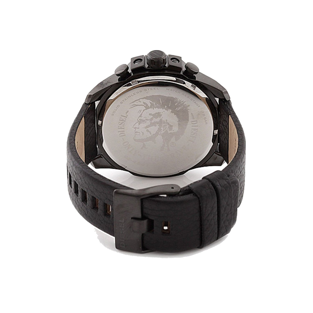 Mens / Gents Master Chief Black Leather Chronograph Diesel Designer Watch DZ4291