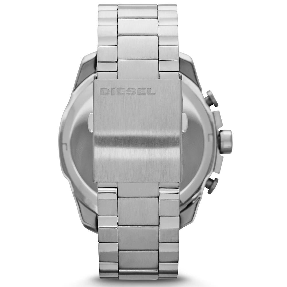 Mens / Gents Silver Mega Chief Chronograph Stainless Steel Diesel Designer Watch DZ4308