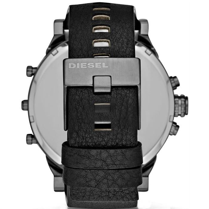 Mens / Gents Daddy 2.0 Black Leather Chronograph Diesel Designer Watch DZ7350