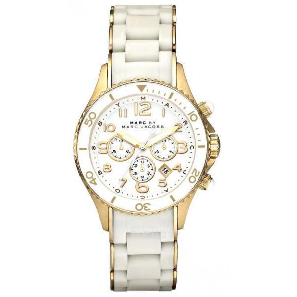 Ladies / Womens Rock Two-Tone White Chronograph Marc Jacobs Designer Watch MBM2546