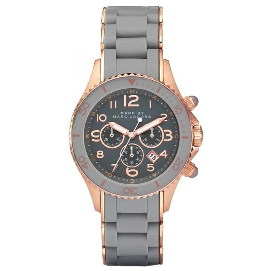 Ladies / Womens Rock Grey Stainless Steel Chronograph Marc Jacobs Designer Watch MBM2550