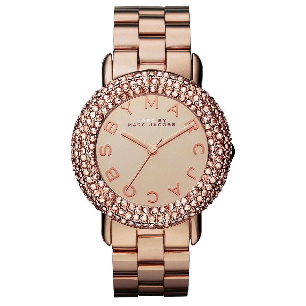Ladies / Womens Marci Crystal Rose Gold Stainless Steel Marc Jacobs Designer Watch MBM3192