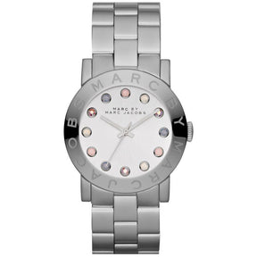 Ladies / Womens AMY Silver Stainless Steel Marc Jacobs Designer Watch MBM3214