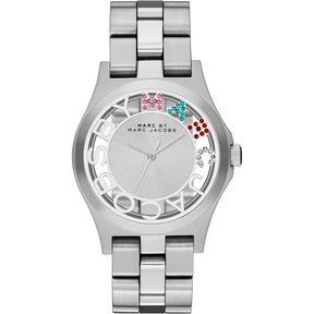 Ladies / Womens Henry Skelton Silver Stainless Steel Marc Jacobs Designer Watch MBM3262
