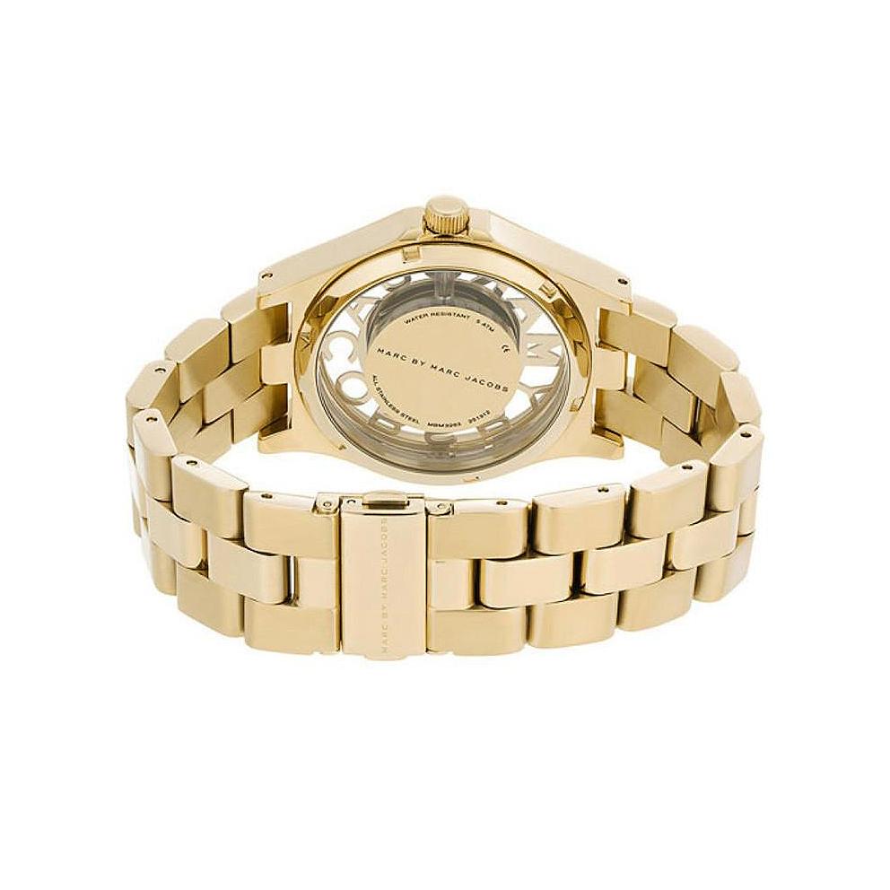 Ladies / Womens Henry Skelton Gold Stainless Steel Marc Jacobs Designer Watch MBM3263