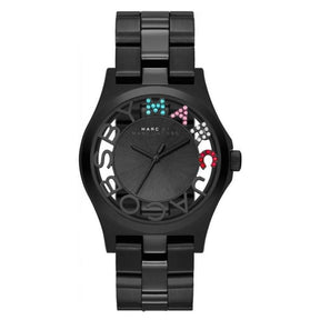 Ladies / Womens Henry Skelton Black Stainless Steel Marc Jacobs Designer Watch MBM3265