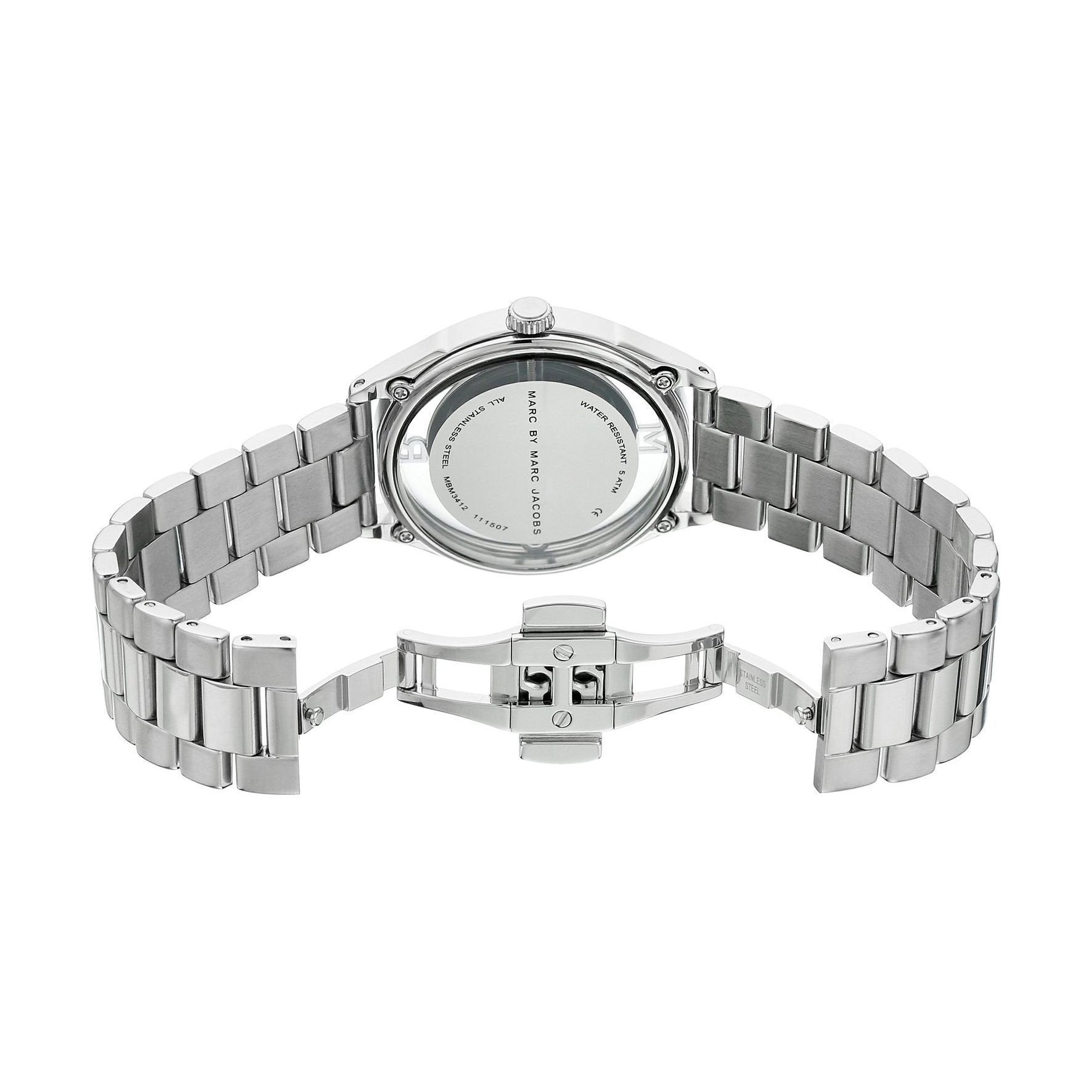 Ladies / Womens Tether Silver Stainless Steel Marc Jacobs Designer Watch MBM3412