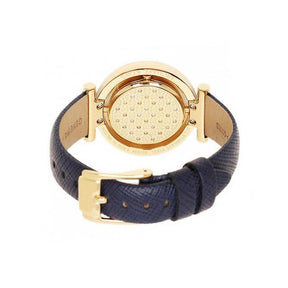 Ladies / Womens Averi Navy Blue Leather Strap Michael Kors Designer Watch MK2526