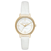 Ladies / Womens Cinthia Gold Leather Mother of Pearl Michael Kors Designer Watch MK2662