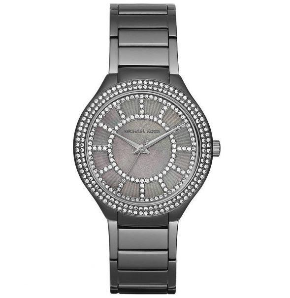 Ladies / Womens Kerry Crystal Gunmetal Grey Stainless Steel Michael Kors Designer Watch MK3410
