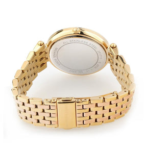 Ladies / Womens Darci Gold & Pink Stainless Steel Designer Michael Kors Designer Watch MK3507