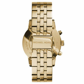 Ladies / Womens RITZ Gold-Tone Stainless Steel Chronograph Michael Kors Designer Watch MK5676