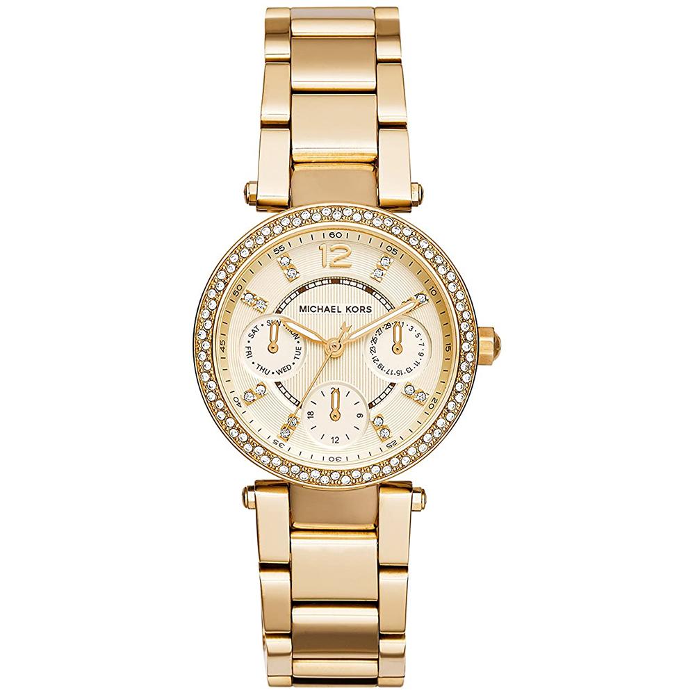 Ladies / Womens Mini Parker Gold Chronograph Michael Kors Designer Watch MK6056