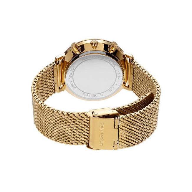 Mens / Gents Jaryn Gold Stainless Steel Mesh Chronograph Michael Kors Designer Watch MK8503
