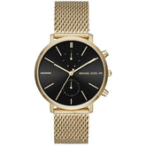 Mens / Gents Jaryn Gold Stainless Steel Mesh Chronograph Michael Kors Designer Watch MK8503